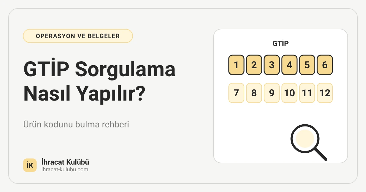 GTİP sorgulama nasıl yapılır? 12 haneli GTİP kodu kutuları ve büyüteç
