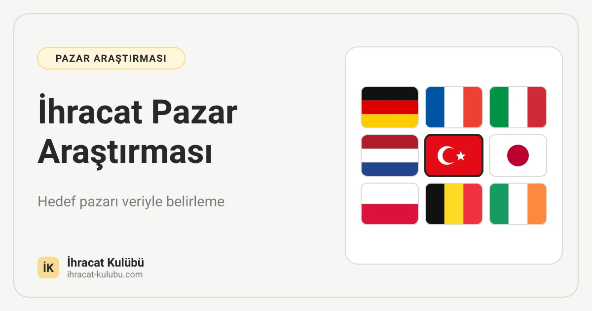 İhracat pazar araştırması: ülke bayraklarından oluşan hedef pazar görseli