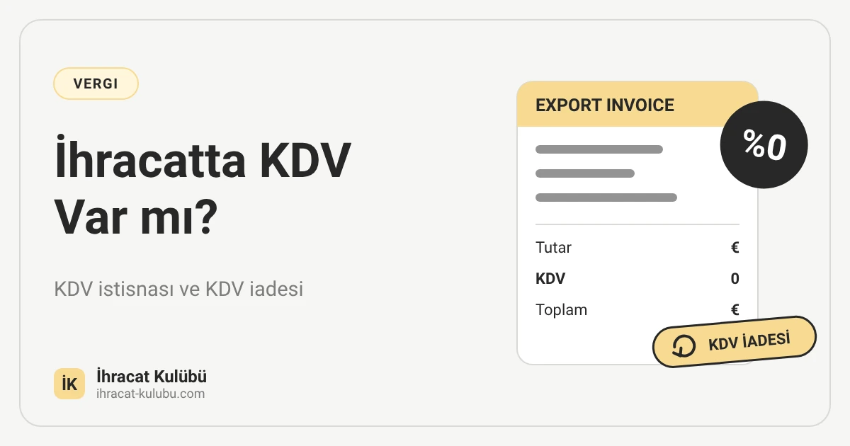 İhracatta KDV istisnası ve KDV iadesi: fatura ve yüzde sembolü çizimi, İhracat Kulübü blog kapağı